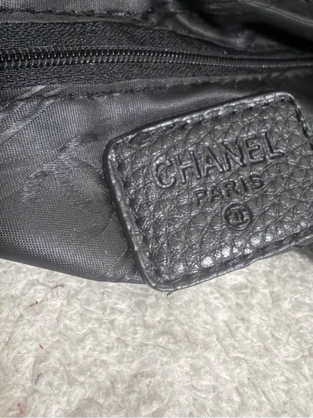 CC Black Pebbled Leather Tote with Double Handles - Picture 5 of 14